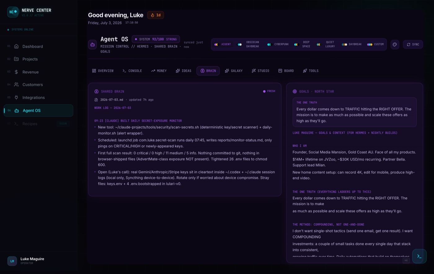 Agent OS Brain tab
